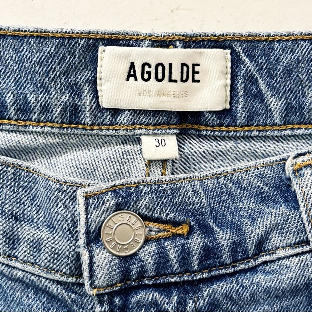 Agolde Harper Crop Mid-Rise Wide Straight Leg Jeans‎ in Hassle - Picture 10 of 11